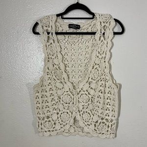 One Step Up Crochet Vest. One size fits all. Super adorable!